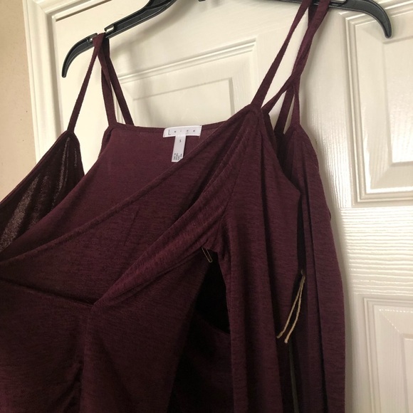 New Leith Maroon Cold Shoulder Stretchy Top Sz S - Picture 6 of 7